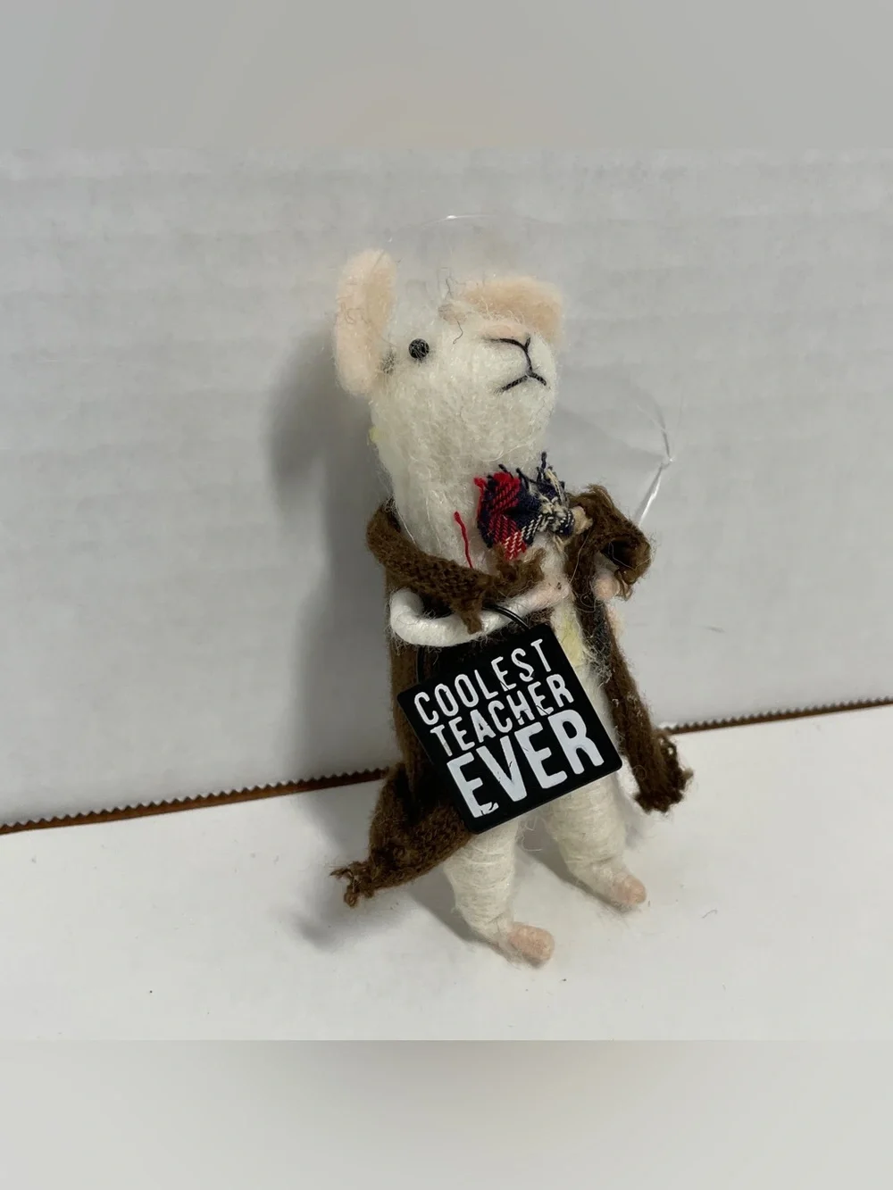 Primitives By Kathy Felt Mice Ornament “Coolest Teacher Ever ” Critter, Male
